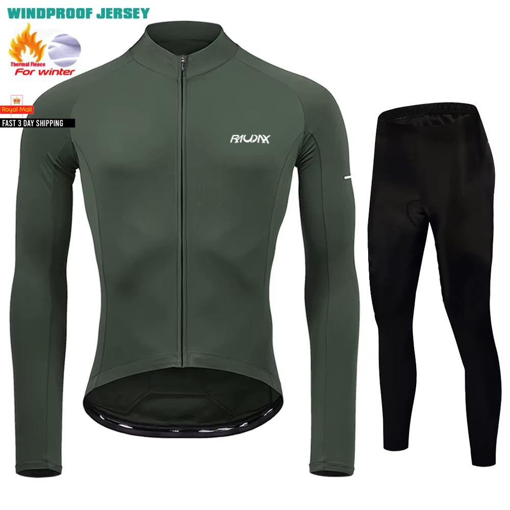 Raudax Invierno Bicicleta de Montaña Jersey Ropa De Hombre Manga Larga Ciclismo Ropa T