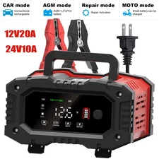 24V 12V 20A Smart Car Battery Charger Heavy Duty Lifepo4 Automatic Pulse Repair