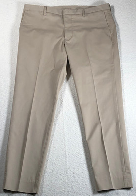 Proper Cloth Non-Iron Stretch Men's Chino Pants Flat Front Beige Cotton 38x30