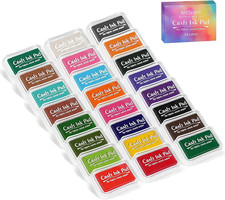 Craft Pads for Stamps, Pigment Rainbow Stamp Pad Set for Scrapbook Supplies, Pa