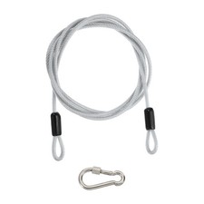 10 ft x 3/16" 5mm Security Cable Braided Stainless Steel Coated Transparent