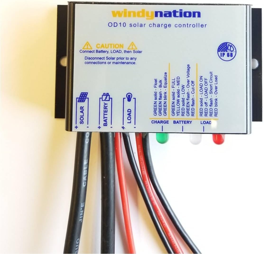 WindyNation Waterproof 10A 12V Solar Charge Controller w/ LED Charging and... . Available Now for $36.89