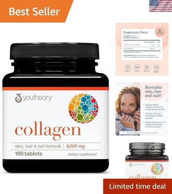 High-Potency Collagen Peptides & Vitamin C - 160 Tablets for Anti-Aging Benefits