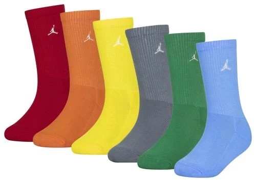 NIKE AIR JORDAN EVERYDAY 6-PK CREW SOCKS Multicolor Youth 5Y-7Y Women6-10 Men6-8 - Image 3 of 3