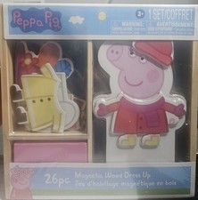 Peppa Pig Wooden Magnetic Dress Up Doll 26pc Pretend Play Set NEW Sealed