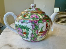 Japanese Famille Rose Medallion Porcelain Ware Hand Decorated  Hong Kong Teapot