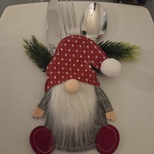 Weihnachtsdeko Tischdeko Weihnachten Besteckhalter Bestecktasche 4er Set 