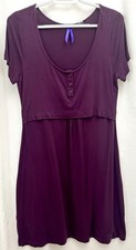 Seraphine 2 Piece Set Nursing Dress US S Plum Cap Sleeves Jersey Knit Shift SALE