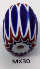 SWEET Oval Large Antique Venetian Chevron Trade Bead African MX30 Bg 88
