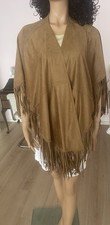 Codello Cape / Poncho – Wildleder‑Optik – Beige – One Size – Damen