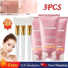 3x YURI Korean Beauty Collagen Night Wrapping Mask 75ml Hydrating Mask~20%OFF US