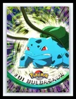 💥 BULBASAUR 1999 Topps Pokemon TV Non Holo Animation 1st Series Blue Logo # 01