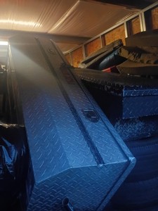 39"X13"X10" BLACK ALUMINUM PICKUP TRUCK TRUNK BED TOOL BOX TRAILER STORAGE+LOCK