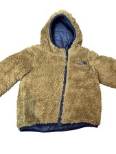 The North Face Jacket Youth 4 Brown Hooded Sherpa Fleece Lined Full Zip Coat
