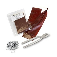 Summer Sausage Casing Kit, Tied and Looped 61mm 2.4 inch Dia. x 24 inch Mahog...