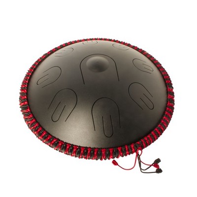 Handpan Travel Drum 14'' D-Minor 9-Ton Stahl Tongue Drum Schwarz Inkl. Schlägel
