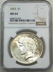 1924 Peace Silver Dollar NGC MS64 Frosty Luster Just Graded New Holder#T251F