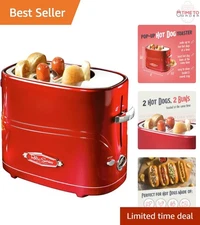 2 Slot Hot Dog Toaster Plastic Retro Red Kitchen Appliance for Sausages