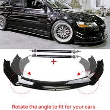 Front Bumper Lip Splitter Spoiler Gloss Black For Mitsubishi Lancer Evo Bod Kit