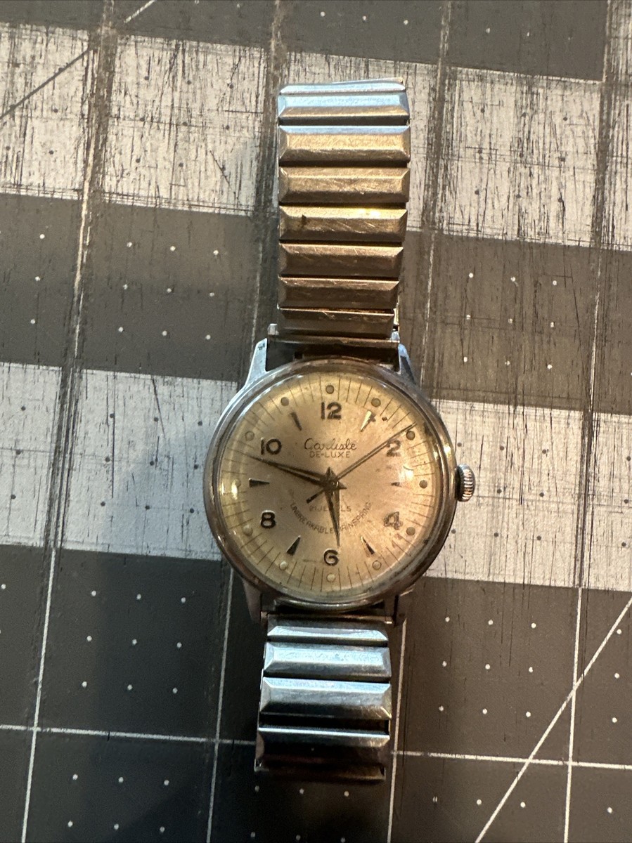 カルトヴィンテージ Vintage Carlisle De Luxe 21 Jewel Men's Watch Tropicalized Runs