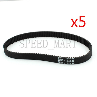 5PCS 345-3M HTD 3mm Timing Belt 115 Tooth Cogged Rubber Geared 10mm Wide CNC