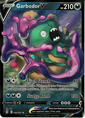 Pokemon Garbodor V 100/203 Evolving Skies HOLO NM/M
