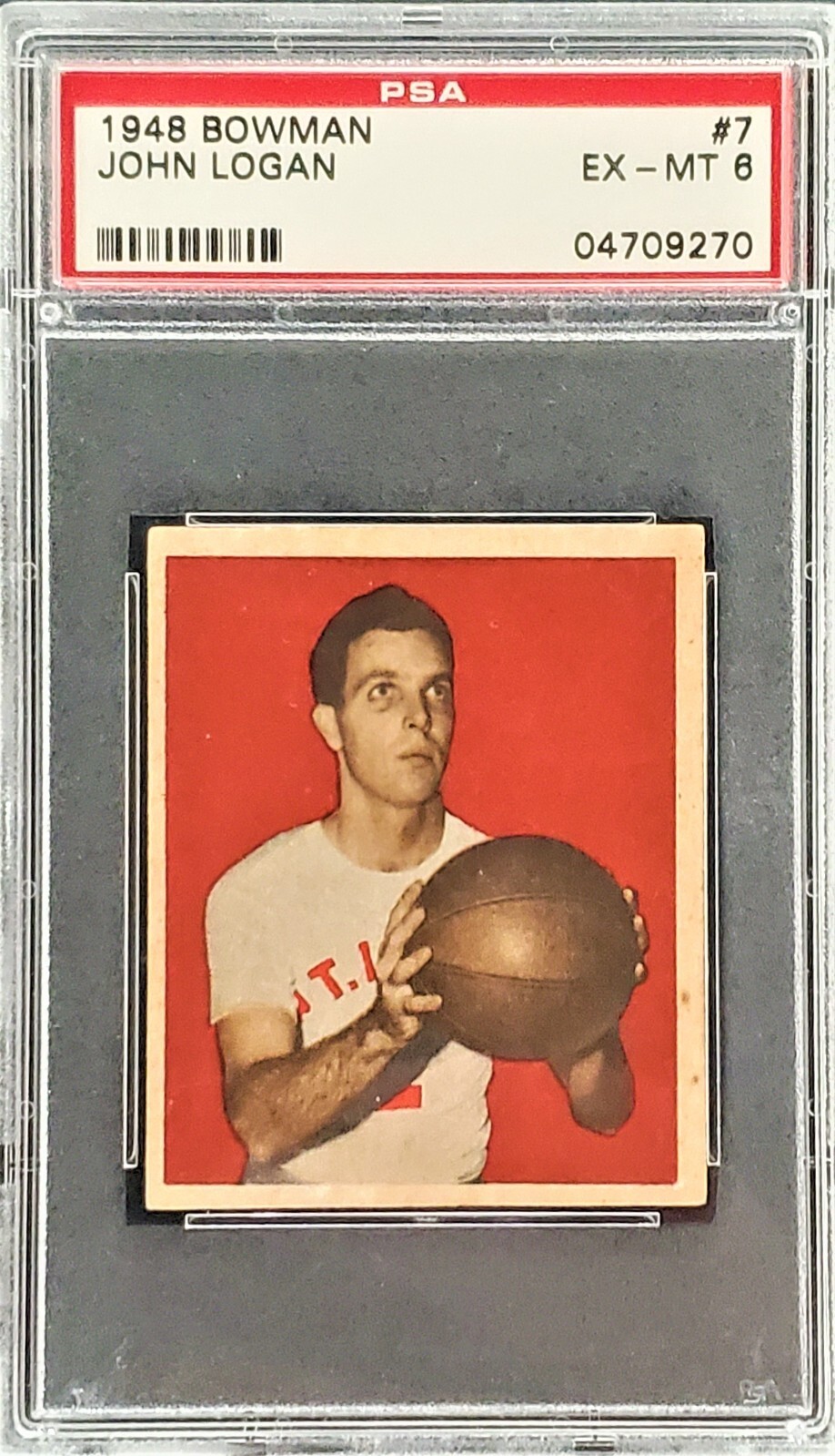 1948 Bowman Basketball John Logan #7 Graded PSA 6 EX/MT St. Louis Bombers