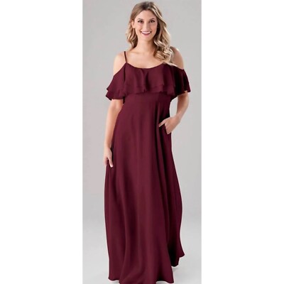 bordeaux bridesmaid dress Robe portefeuille romantique bordeaux, robe de demoiselles d'honneur, robe  longue, robe longue, robe d'invitée de mariage, robe de soirée, robe d'été  – ENME.ME main image 1