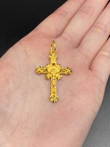 9999 24k Solid Gold Beautiful Cross 6 