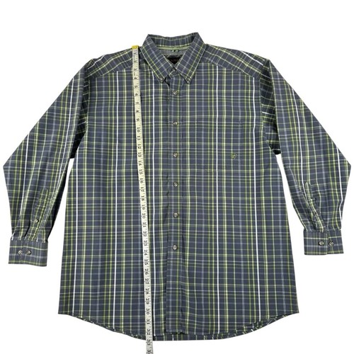 Ariat Plaid Long Sleeve Button Down Western Shirt Men’s Size XL Gray Green - Picture 3 of 11