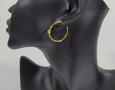 Marrin Costello 14K Gold Plated Earrings Mystique Hoops w/ White Topaz