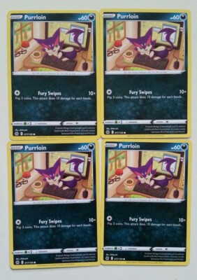 4x Pokémon TCG Crown Zenith: Purrloin (077/159) - Common - Near Mint 