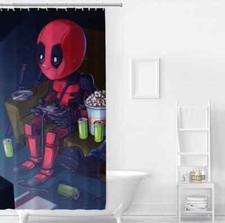 Robots Play Games 3D Shower Curtain Polyester Bathroom Decor  Waterproof