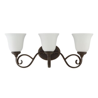 Craftmade Barrett Place 2 Light Vanity, Metropolitan Bronze, White - 24202-MB-WG