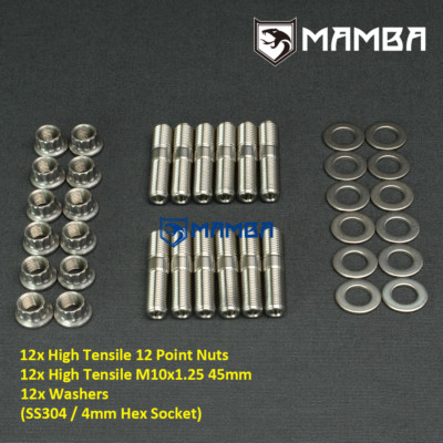 Turbo SS304 Stud Kit Exhaust Manifold Extractor For Toyota 1HZ 1HDT 75 80 100