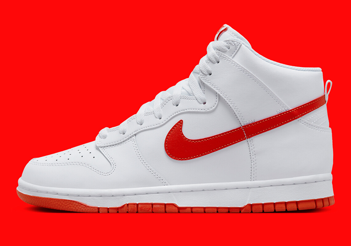 Мужские кроссовки Nike Dunk High Retro White Picante Red DV0828-100