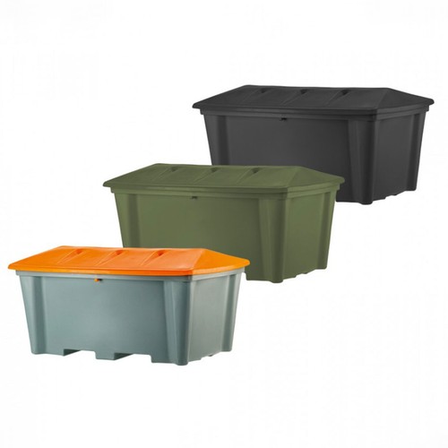Streugutbehälter Streugutbox Streugutkiste eckig 500 l grau orange m. Deckel - Bild 4 von 4