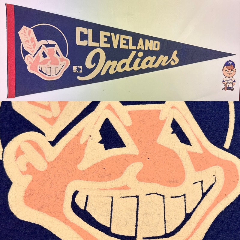 1969 Cleveland Indians Mid Size Pennant Flag Banner 12x29.25 Ohio Wahoo