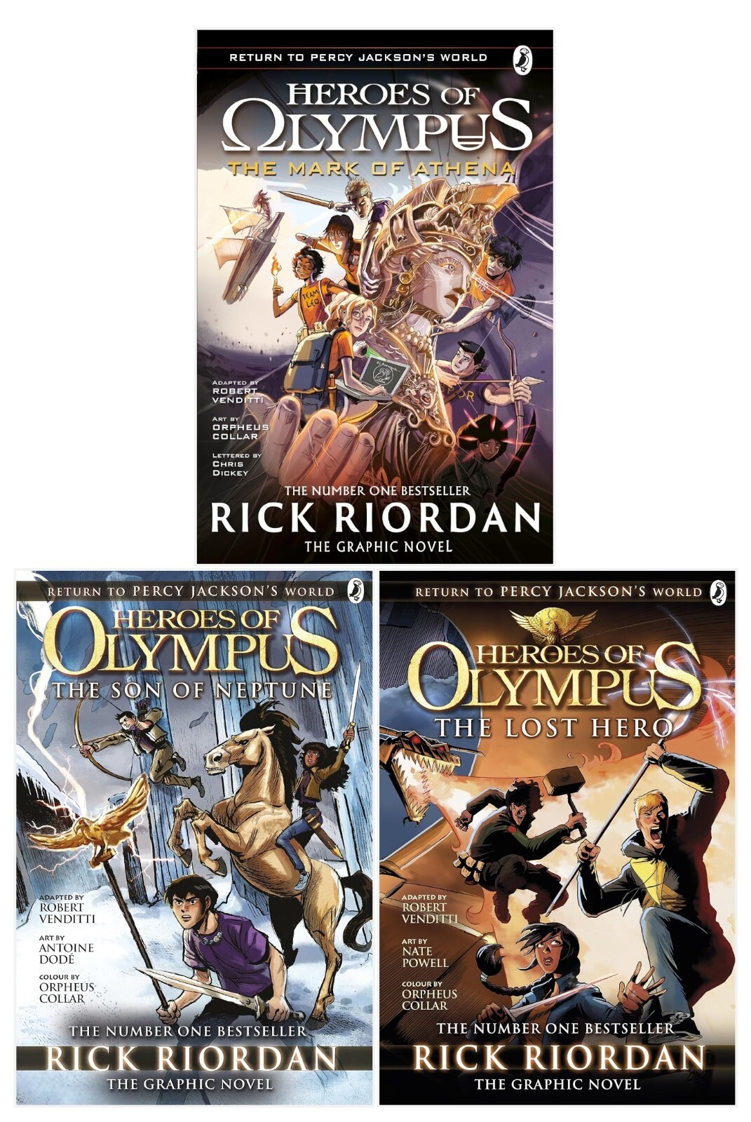 Puffin Heroes Of Olympus Graphic Novels 3 Books Collection Set By Rick Riordan - Image 2