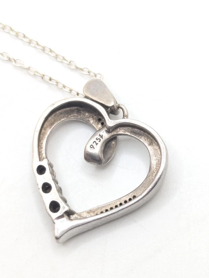 Collar Corazón Abierto Diamante Plata Esterlina Joyeros Kay 925 Amor Novia De Colección Foto 4 de 4