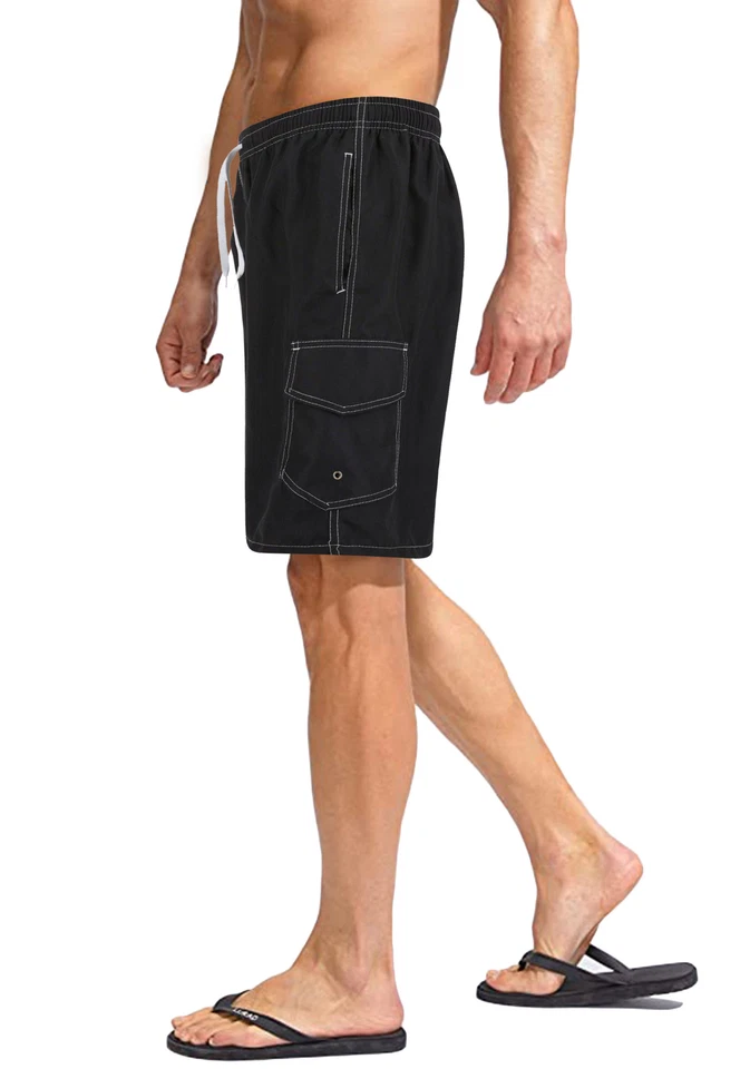 Men's 3 Pocket Cargo Swim Trunks Swimming Shorts Suit Beach Surf Board Wear 3211 - Image 4 of 4