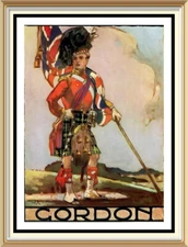 McIan Wall Art Print Scottish Clan Portrait GORDON Tartan Dress Kilt Highlands