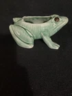 Vintage McCoy Matte Green Art Pottery Frog Planter 7" long not marked
