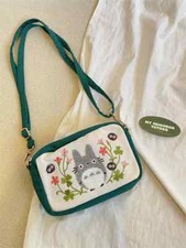 Animation Ghibli Totoro embroidery Shoulder Bag corduroy Coin Wallet bag