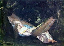 oil painting 100% handpainted on canvas "The hammock  "