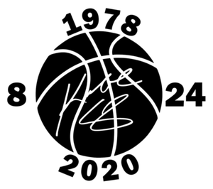 Kobe Bryant Basketball Signature, Numbers & date Vinyl Decal, Bumper