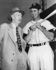  TWO ALL TIME GREATS OF THE GAME CY YOUNG AND TED WILLIAMS RED SOX 8x10 