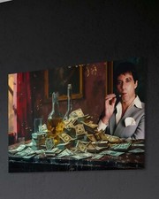 Scarface Leinwand Bild Al Pacino Tony Montana Dekoration Wandbild Mafia Geld