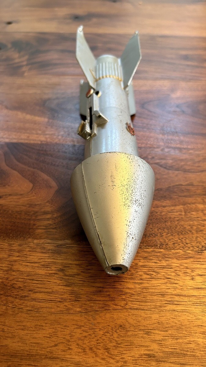 USA ビンテージ 貯金箱 ロケット型コインバンク 1957年 Vintage Astro Mfg Rocket Space Ship Mechanical Coin Bank
