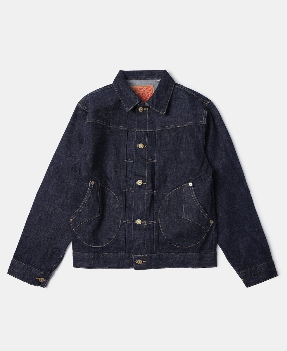 ジャケット・アウター 90s Rare Vintage Indigo Dyed Denim Coat 1880 Indigo Dyed 15 oz Selvedge Denim Jacket Annual Ring XL